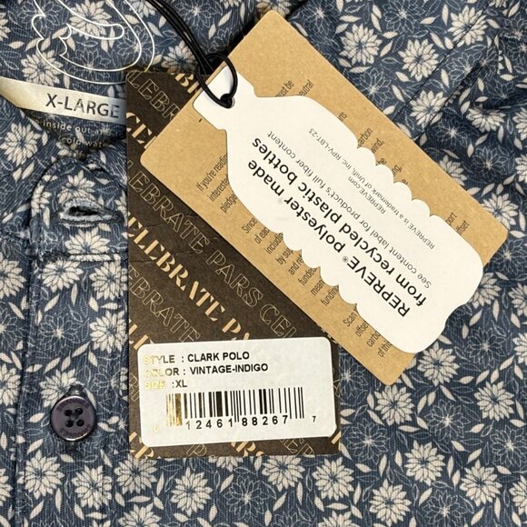 Swannies Men’s Golf Clark Polo Shirt Vintage Indigo Gray Size XL Lightweight NWT - Picture 6 of 9